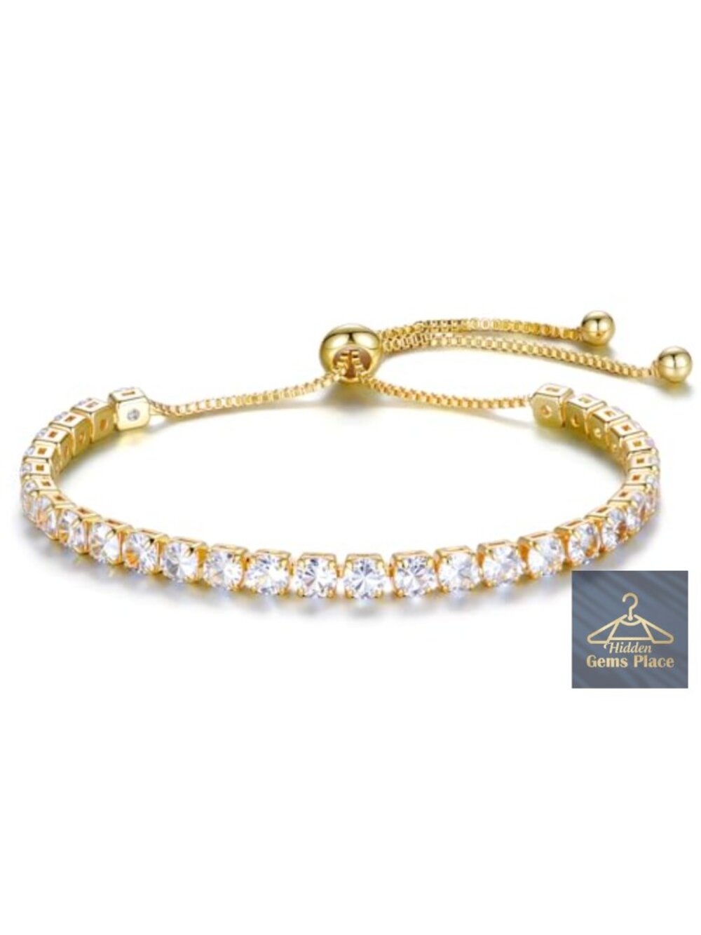 Tennis Bracelet for Women, Cubic Zirconia Adjustable Chain, Jewelry Gift